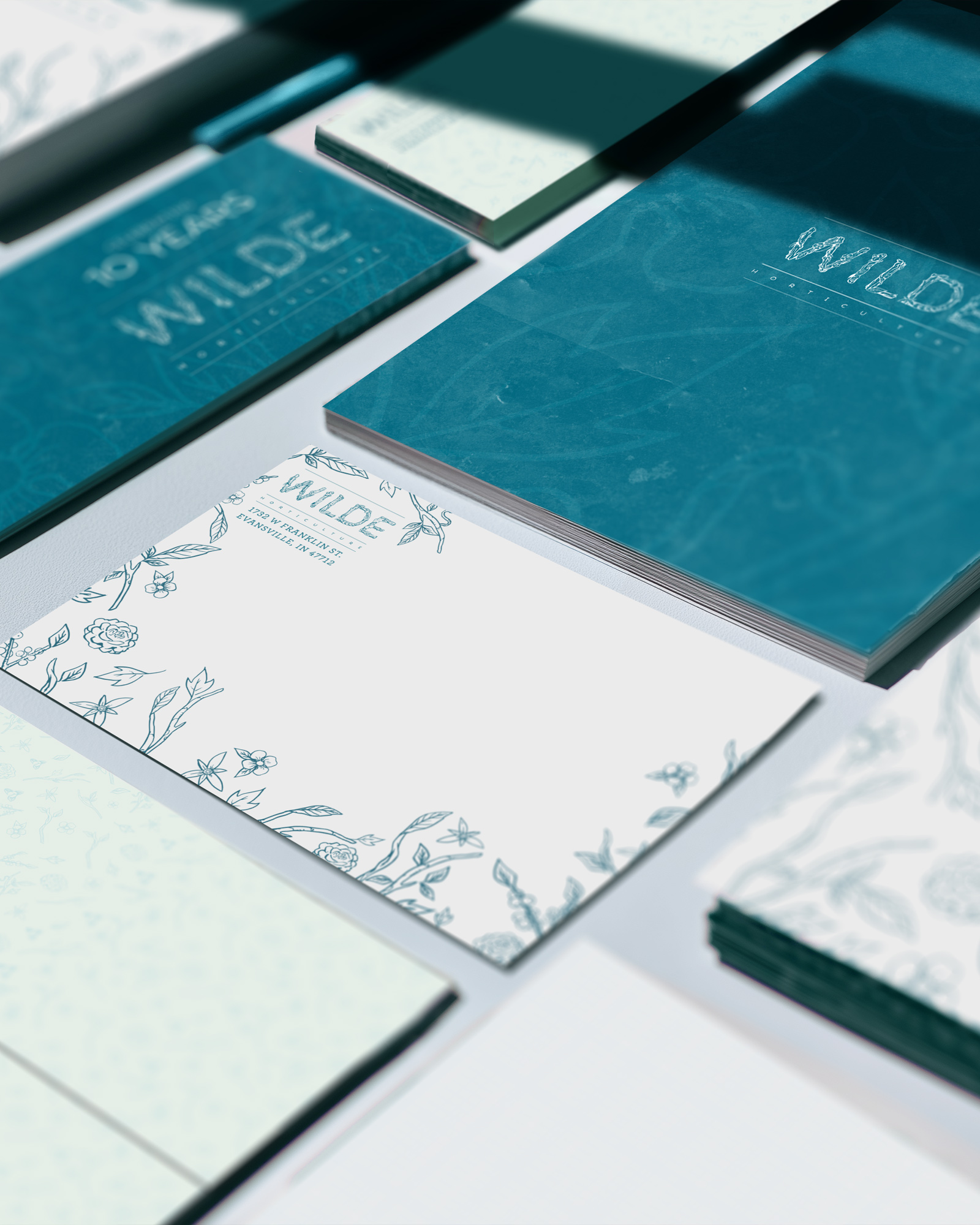 Samples of brand consistency in print production.