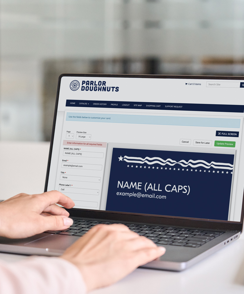 Woman viewing client portal on laptop.
