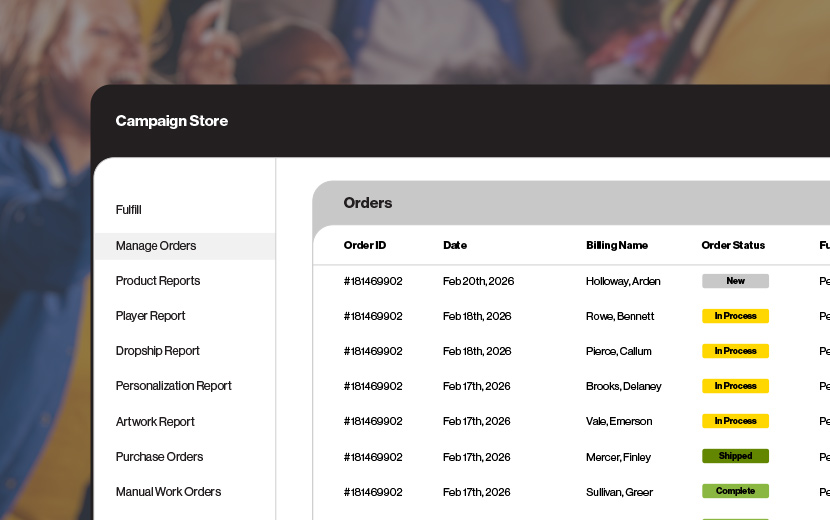 Close up of campaign company store admin screen.