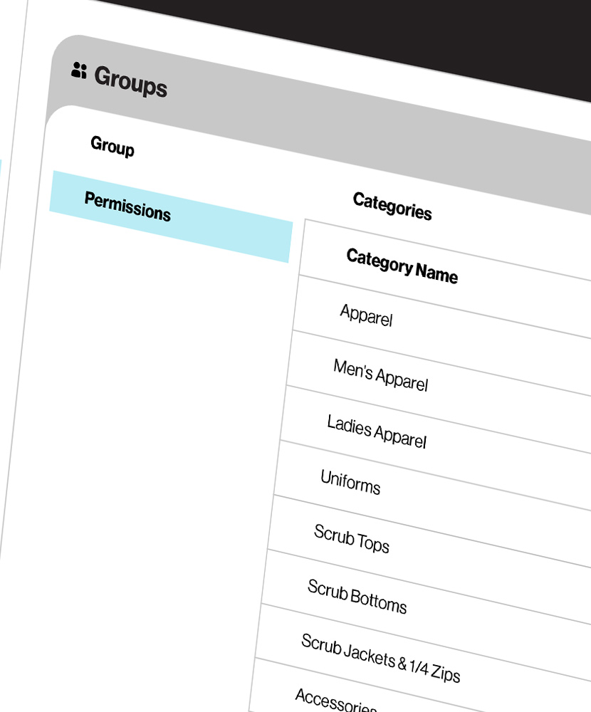 Close up of company store admin screen.