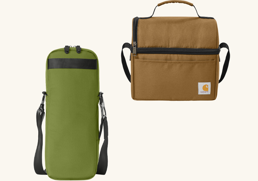 Two stylish bags in different colors.