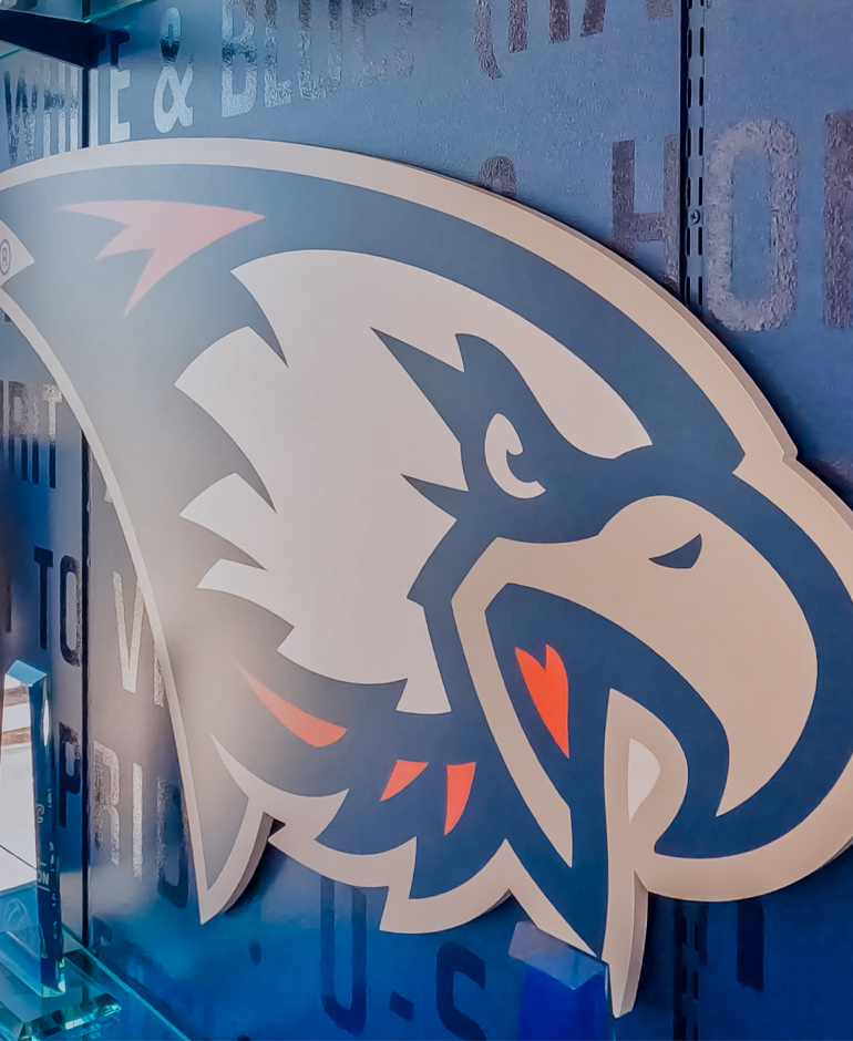 USI dimensional eagle wall graphic.