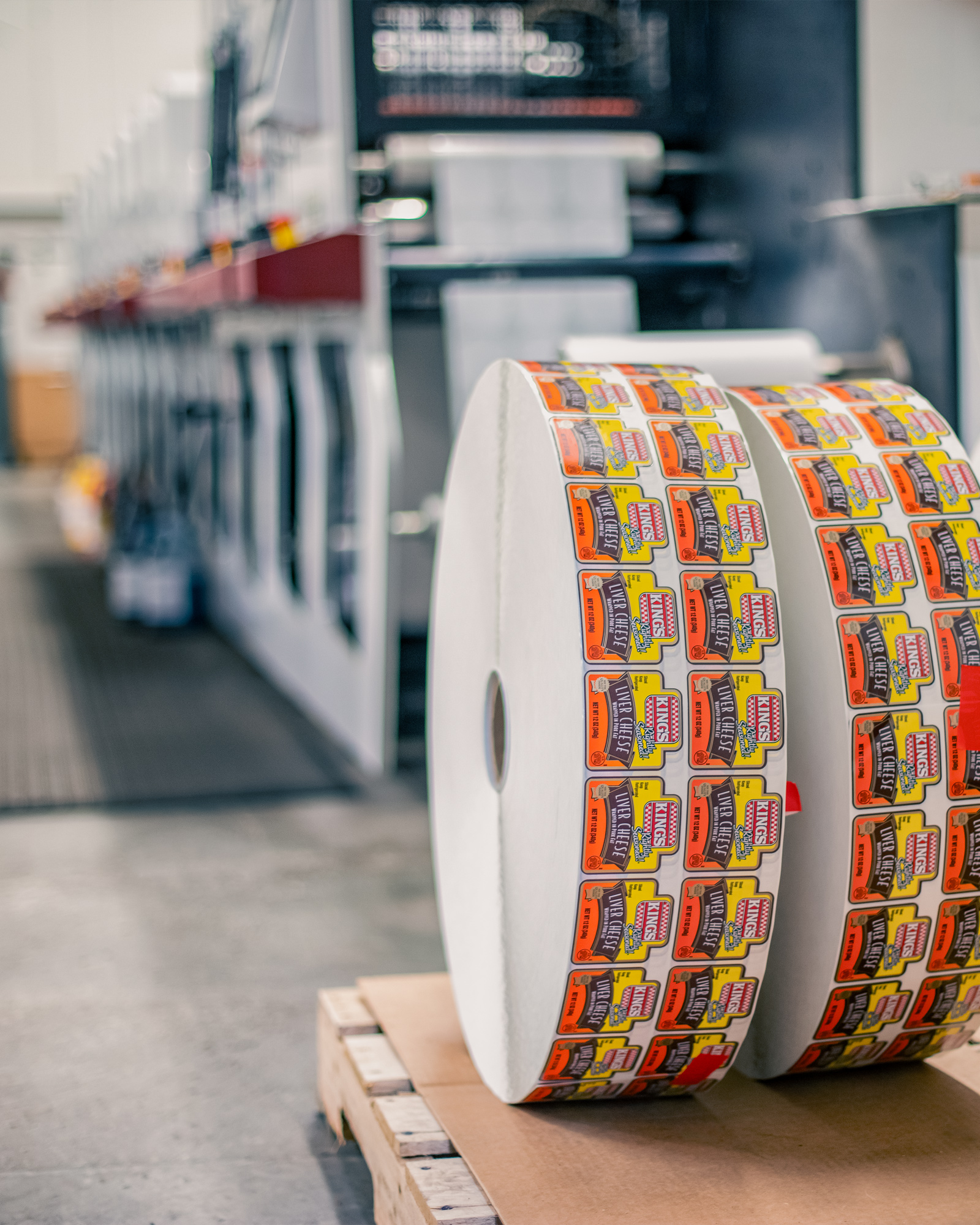 Large roll flexographic food packaging labels.
