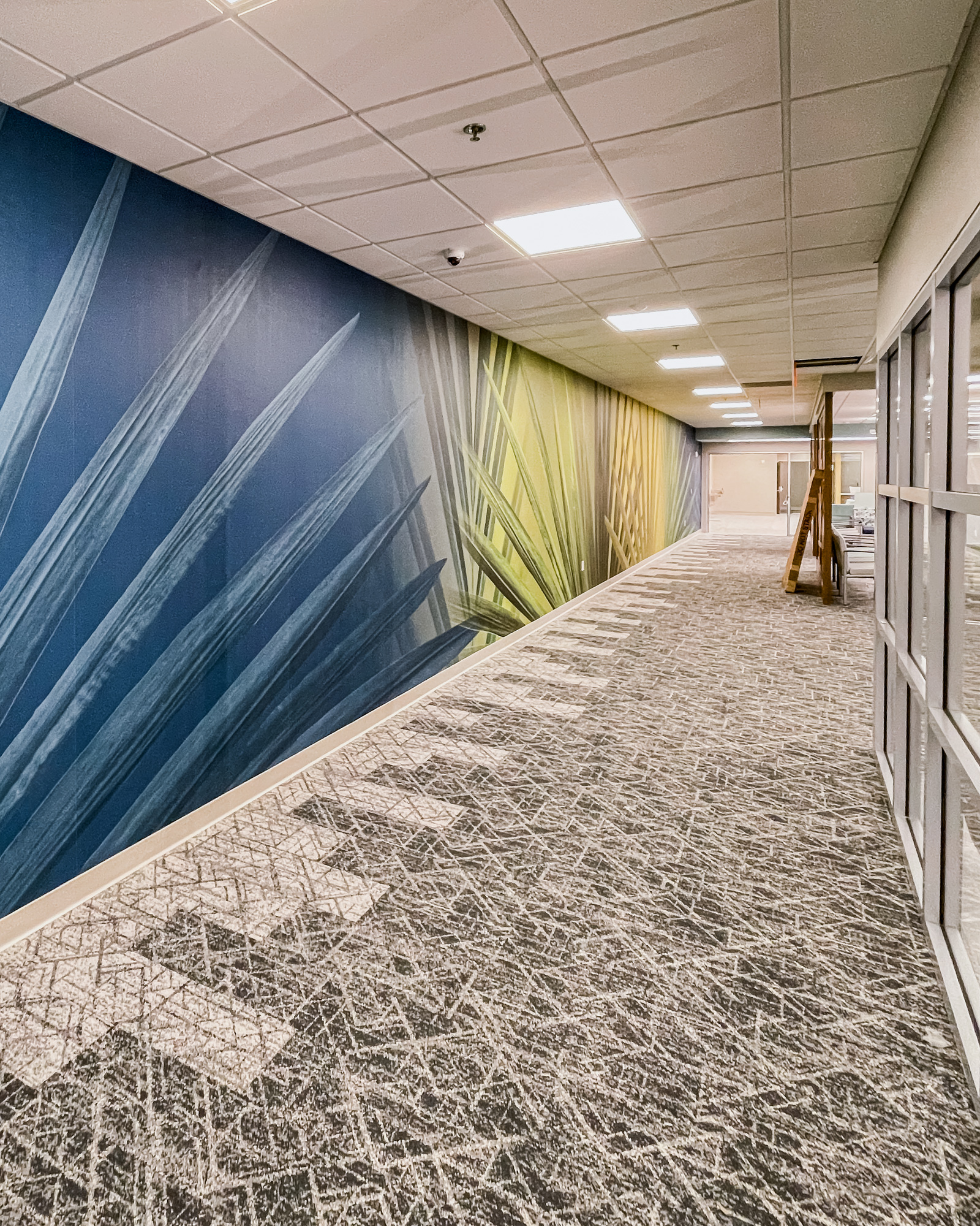 Wall mural graphics at Deaconess Hospital.