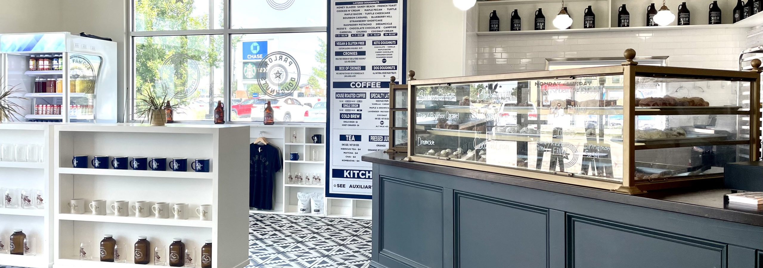 Interior Parlor Doughnuts branding.